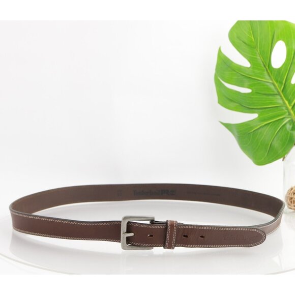 Timberland PRO Mens Belt Size 52 3XL Brown Leather 1 1/2" Wide Casual Work - Picture 1 of 14
